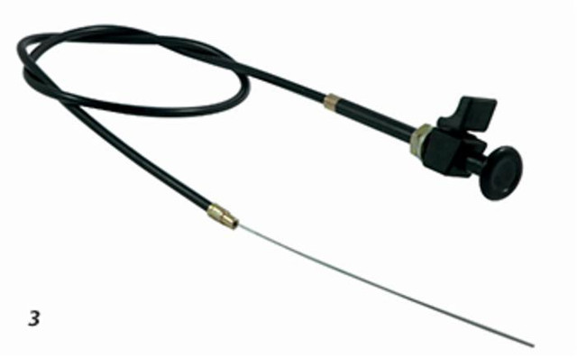 Tirante stop motore,cavo lunghezza 2200mm con leva d'arresto e pomello nero - Ama