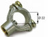 Morsetto nichelato completo di viti in acciaio inox e guarnizioni Ø 22mm - Braglia