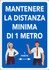 Segnaletica Covid-19 distanza di 1 metro - Ama