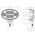Faro lavoro LED Ama ovale 10-30V DC, 150W, 12000 LM, fascio di luce ampio - Ama