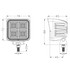 Faro lavoro LED Ama 10-30V DC, 64W, 5120 LM, corpo in alluminio - Ama