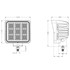 Faro lavoro LED Ama 10-30V DC quadrato 144W 11520 LM - Ama