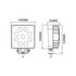 Faro da lavoro a LED quadrato 110x110 mm 10-36V DC 27W 2025LM raggio ampio/largo 9 LED - Ama