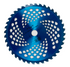 Disco professionale per decespugliatore con 40 denti in tungsteno anodizzato blu Ø esterno 255mm Ø foro 25,4mm per qualsiasi tipo di erba e vegetazione - Ama