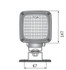 Faro da lavoro alogeno quadrato ad ampio raggio orientabile 63°x45° 55-70W IP66 IP69K - Ama