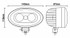 Faro da lavoro ovale 2 LED CREE a lungo raggio blu 10W IP67 - Ama