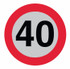 Segnale di limite di velocità 40km/h Ama Ø 200mm in alluminio con pellicola rifrangente cl.2 - Ama