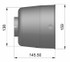Controcuffia cilindrica con collare lunghezza 145,50mm - Seat Plastic