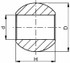 Rotula per ganci inferiori Ø 64x45mm con foro Ø 37mm Black Line - Ama