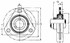 Supporto a flangia triangolare in lamiera stampata SBPFT 205 con cuscinetto Ø 25mm - Ama