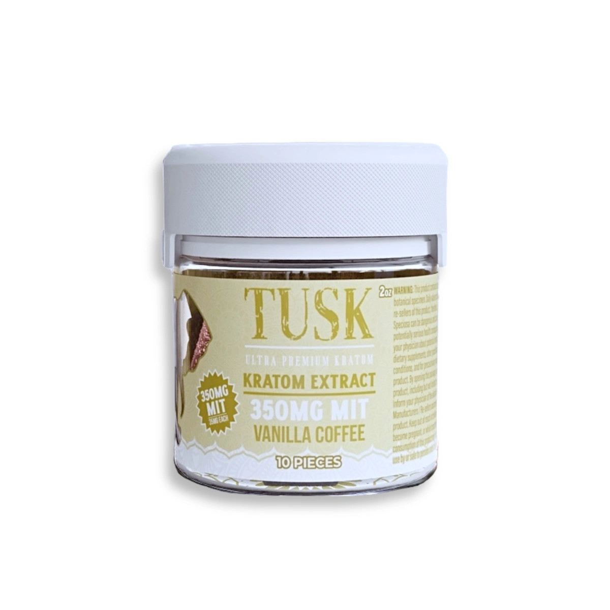 Tusk Ultra Premium Kratom Extract Gummies 10ct Vanilla Coffee 350mg