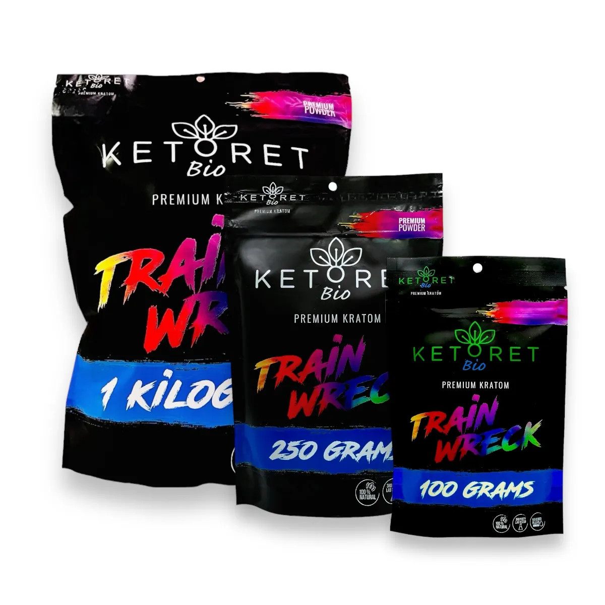 Premium Ketoret Bio Trainwreck Kratom Powder - 11 Strain Blend