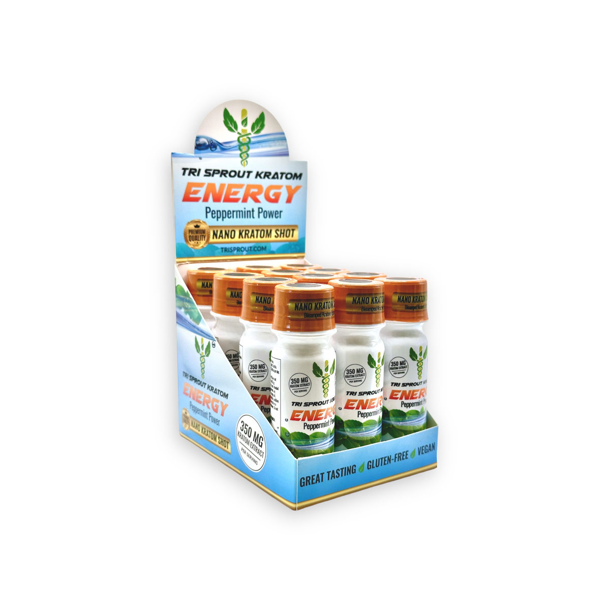 Tri Sprout Kratom Extract Energy Nano Shot Peppermint Power 350mg 60ml