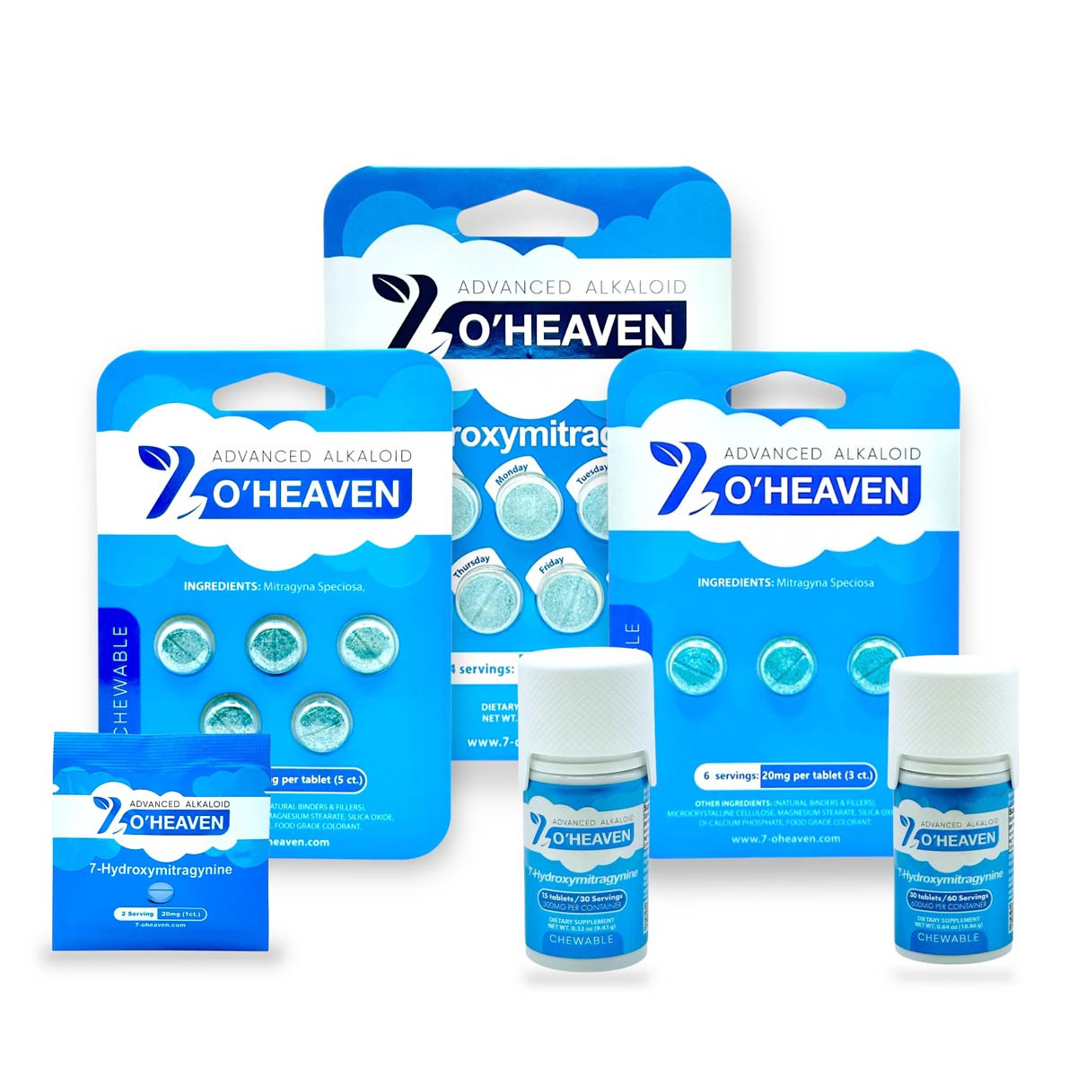 7 O'Heaven 7-hydroxymitragynine 20mg Chewable Tablets – Unflavored