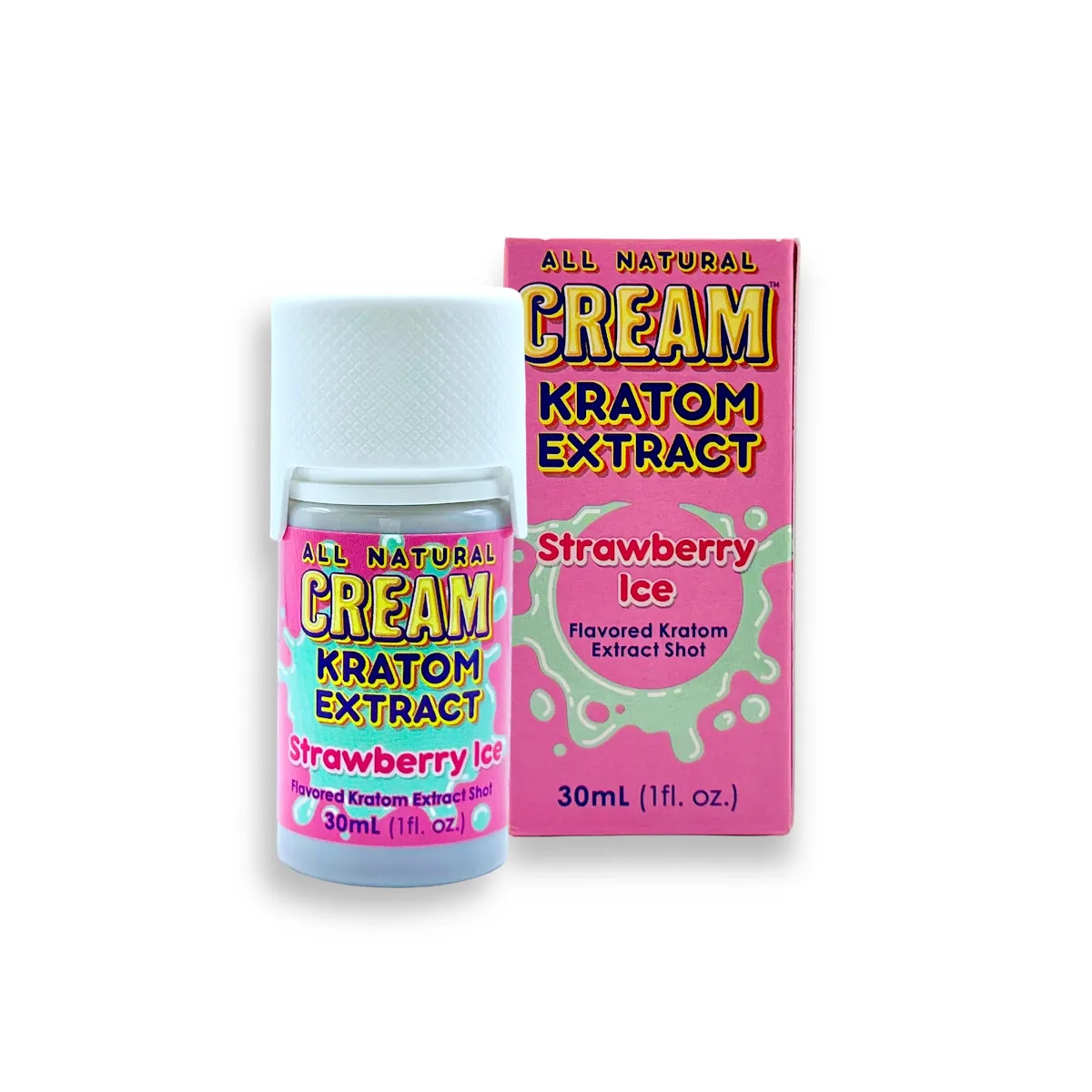 Cream Kratom Strawberry Ice Shot 150mg 30ml - Refreshing Relief