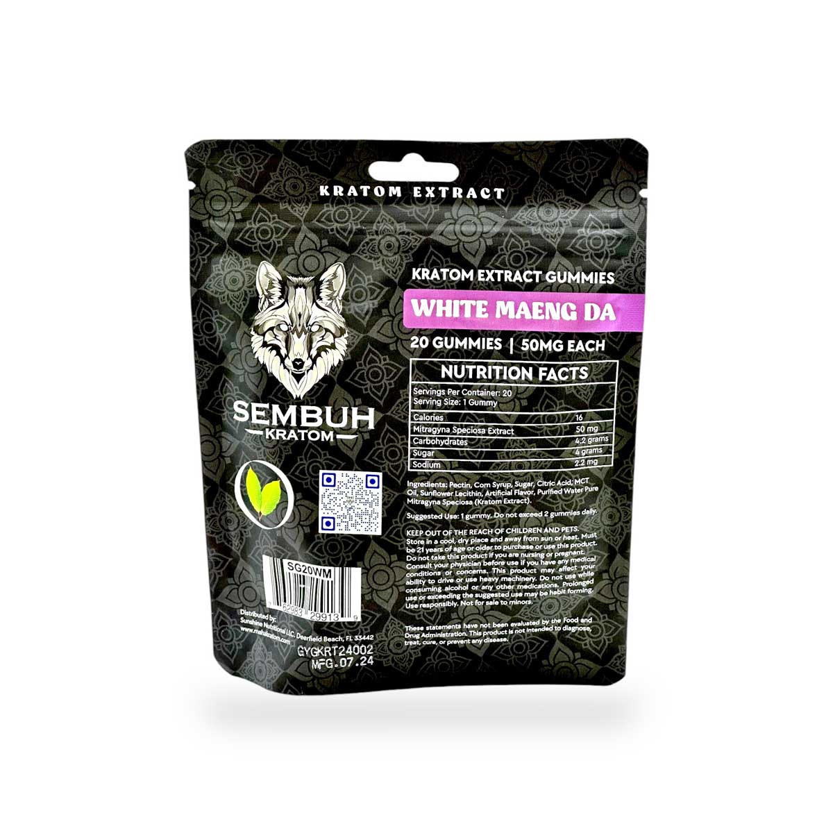 Sembuh Kratom Gummies 1000mg White Maeng Da Grape