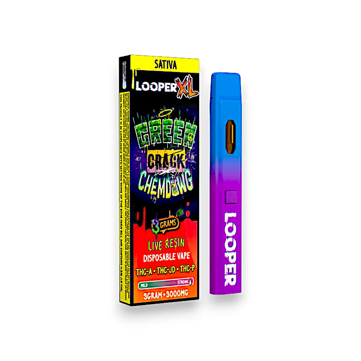 Looper XL Melted Live Resin Vape Green Crack Chemdawg 3g