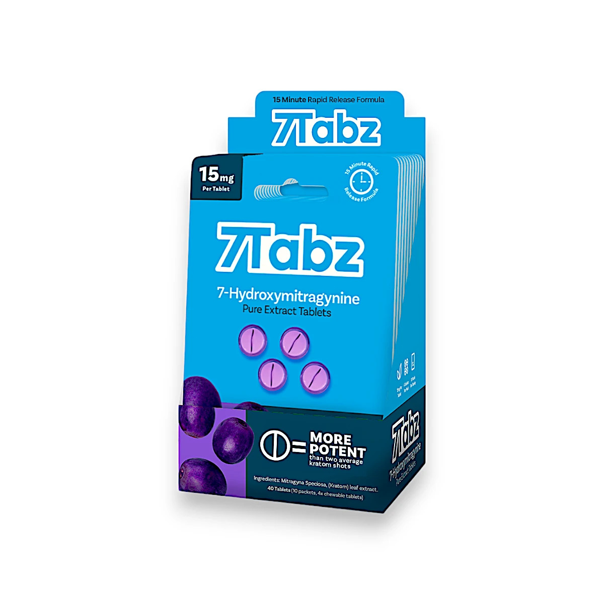 7Tabz 7-Hydroxymitragynine Kratom Extract Tablets Grape 15mg Per