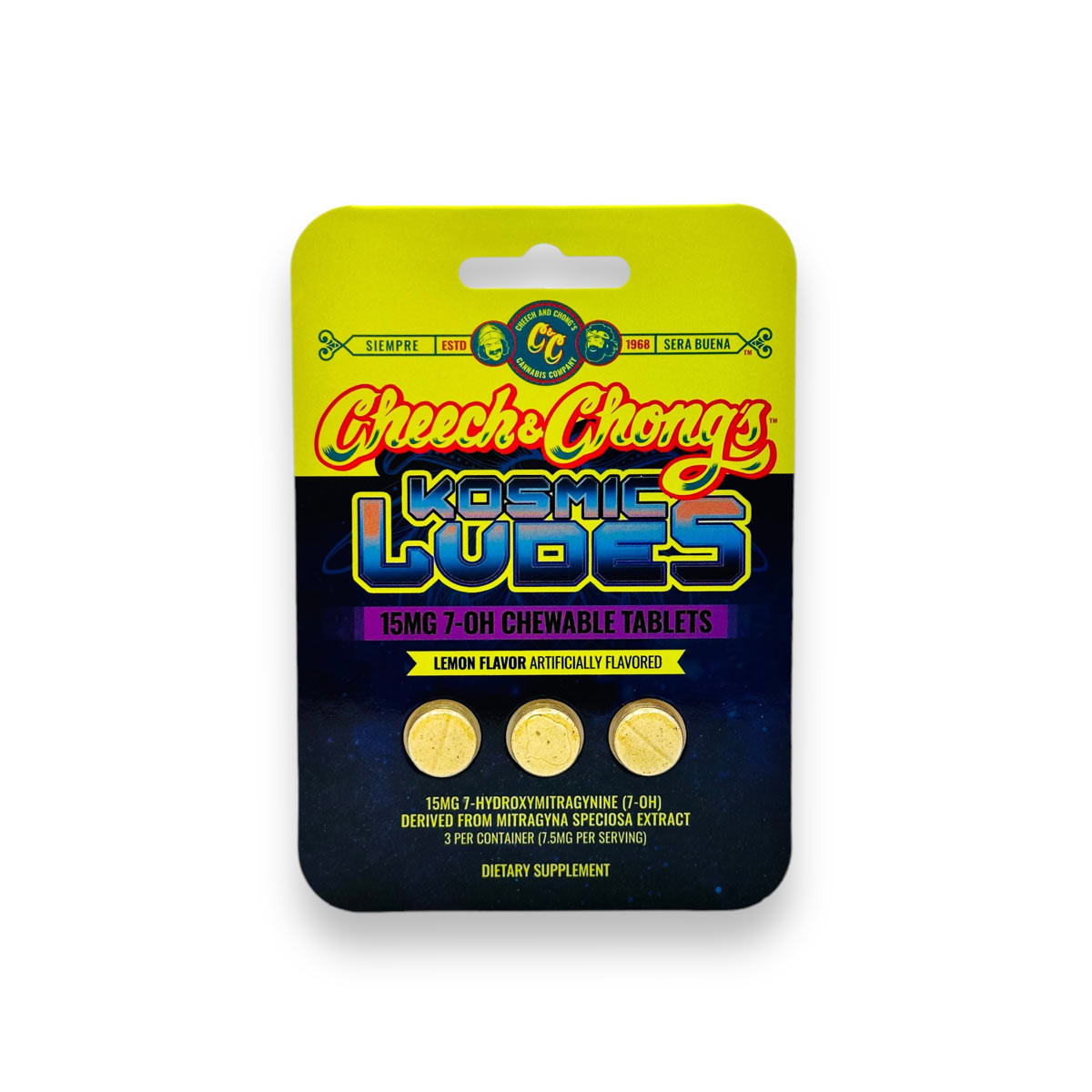 Cheech & Chong Kosmic Ludes 7-OH Chewable Tablets 15mg Lemon