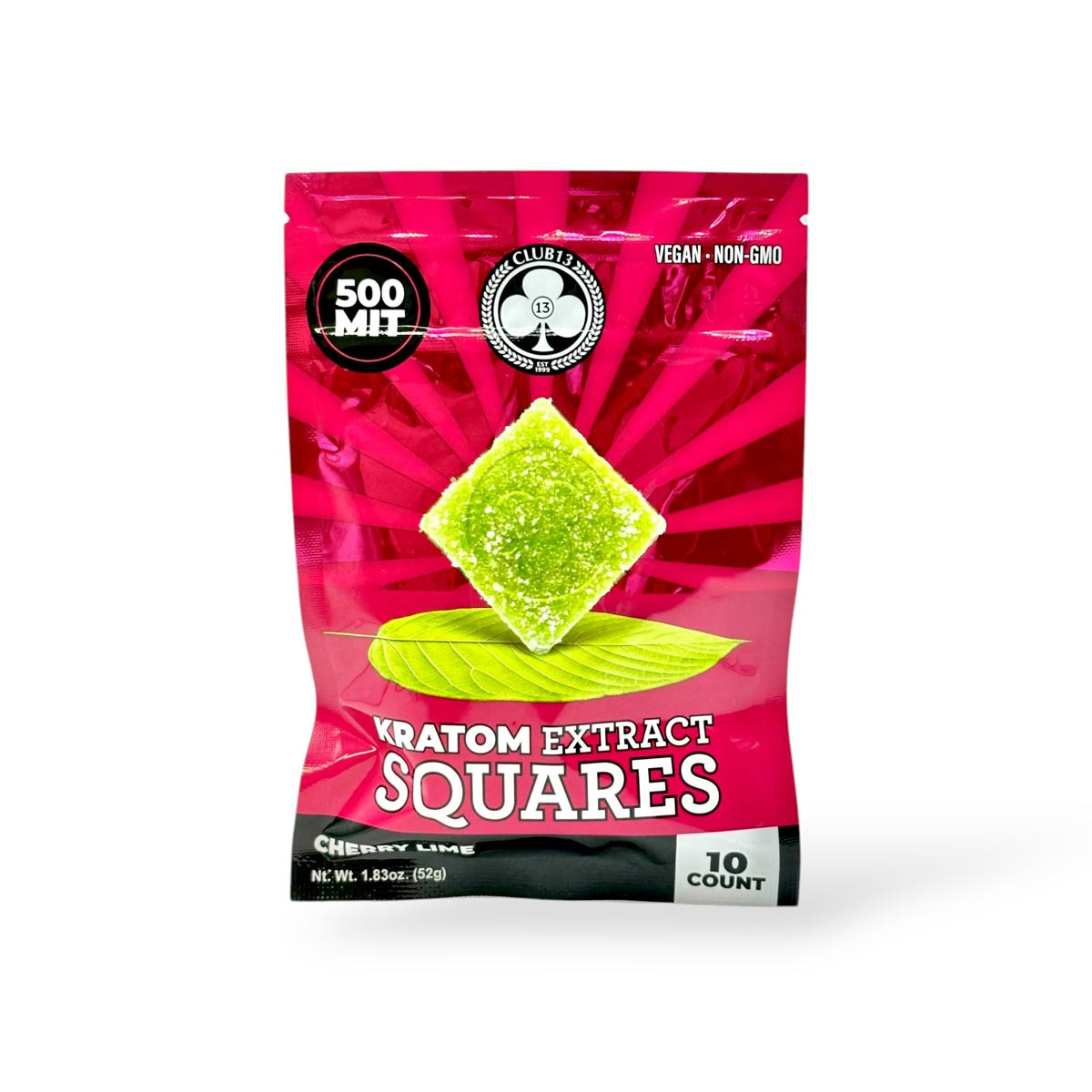 Club 13 Kratom Extract Gummies Cherry Lime Squares - Delicious