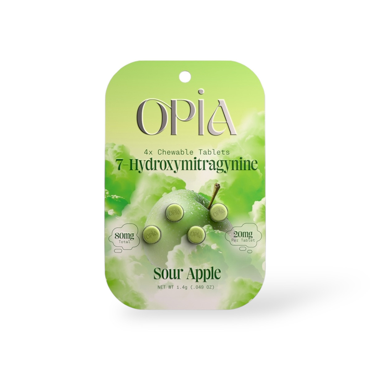 Opia 7 Hydroxymitragynine Chewable Tablets Sour Apple 80mg