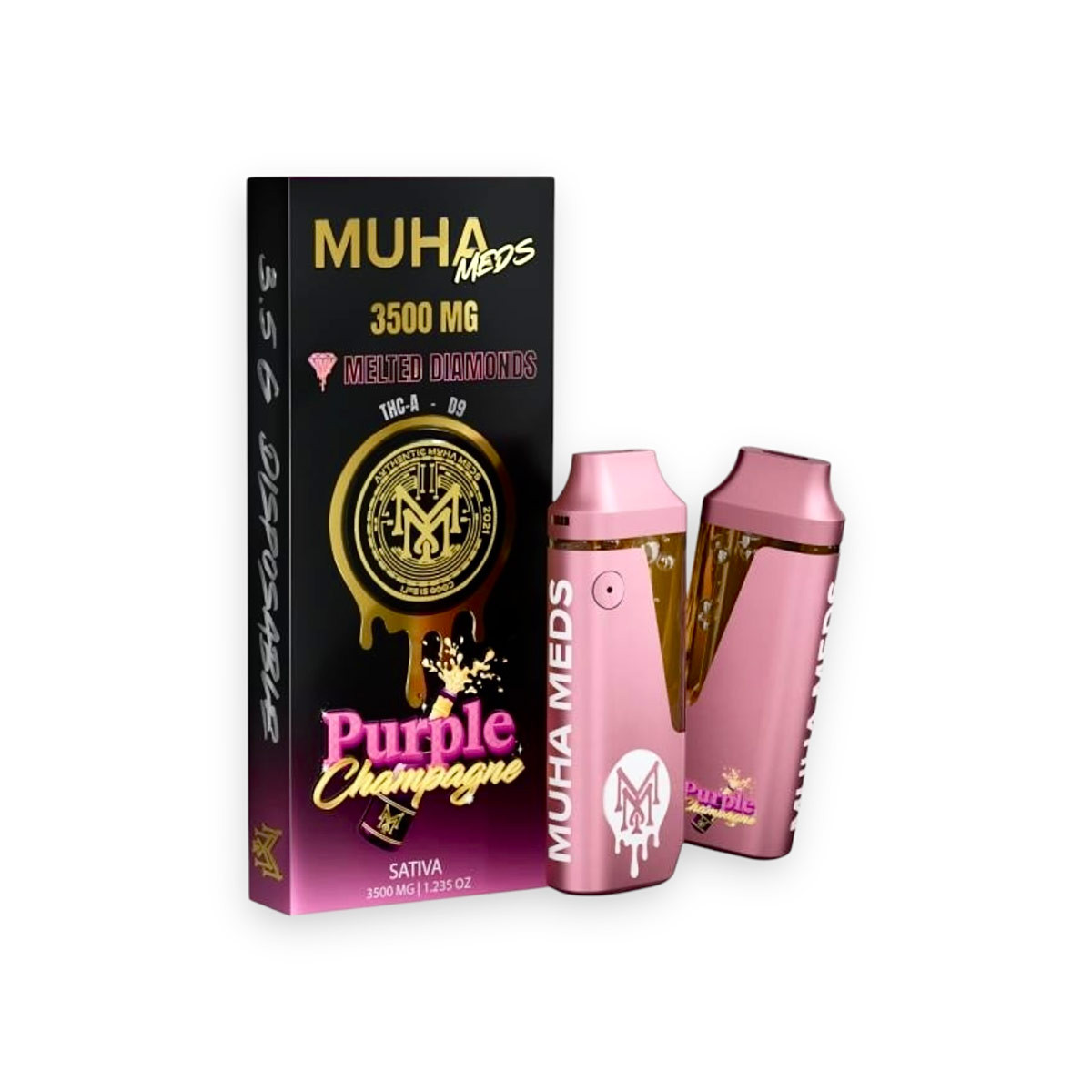 Muha Meds Melted Diamonds Vape Purple Champagne Sativa 3.5g