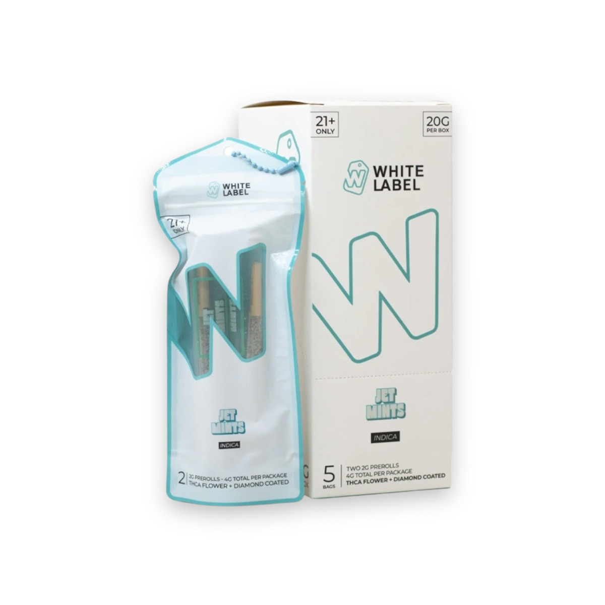 White Label Pre-Roll Jet Mints Indica 2ct Premium Quality