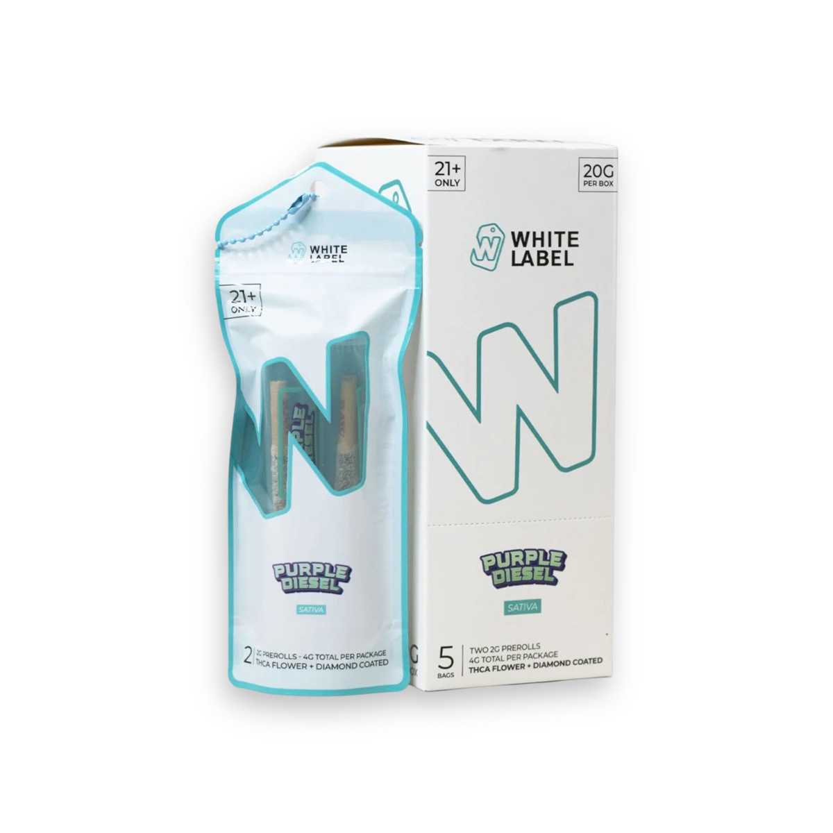 White Label Pre-Roll Purple Diesel Hybrid 2ct Premium Quality