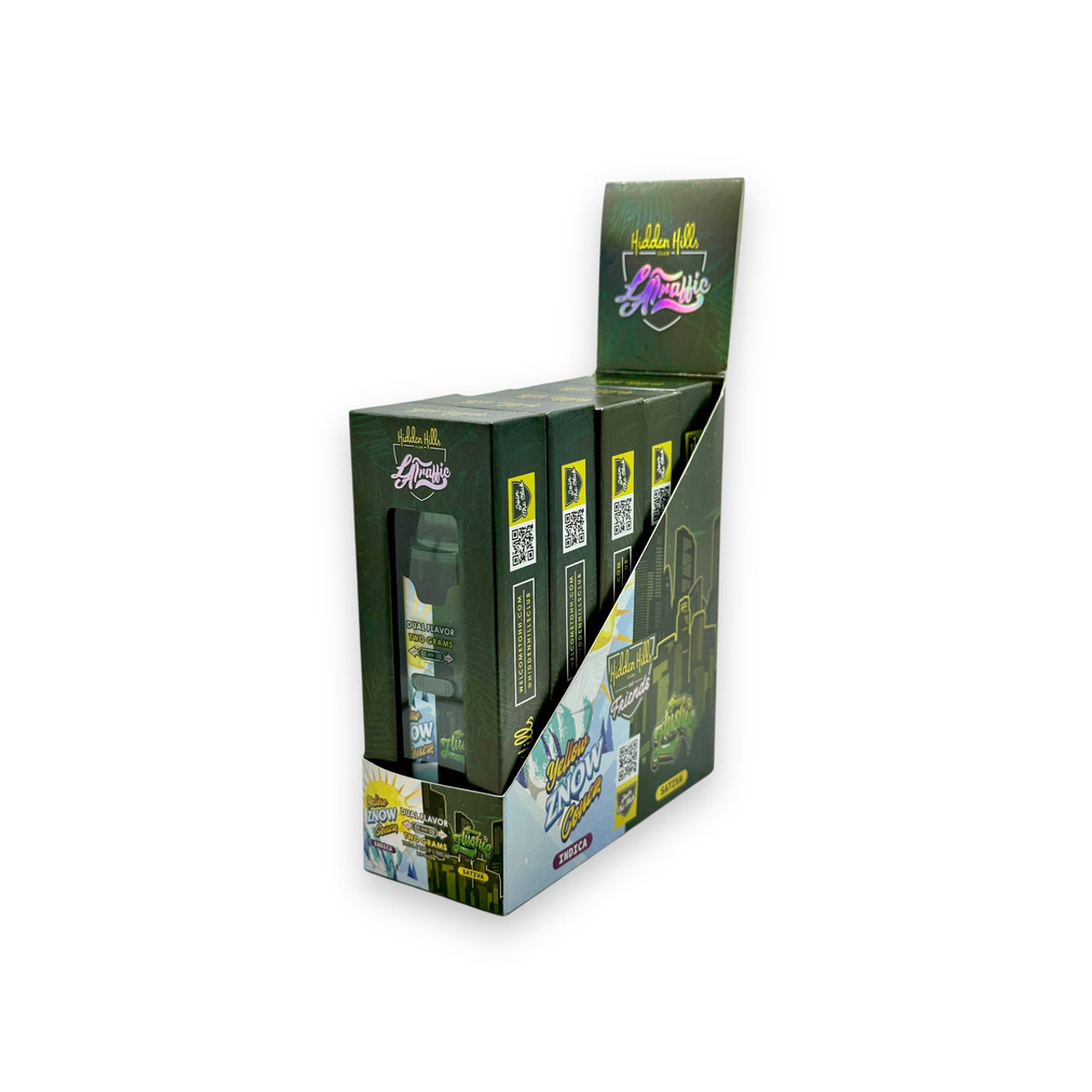 Hidden Hills Dual Flavor Vape Peach Znow Conez Green Zlushie 2g