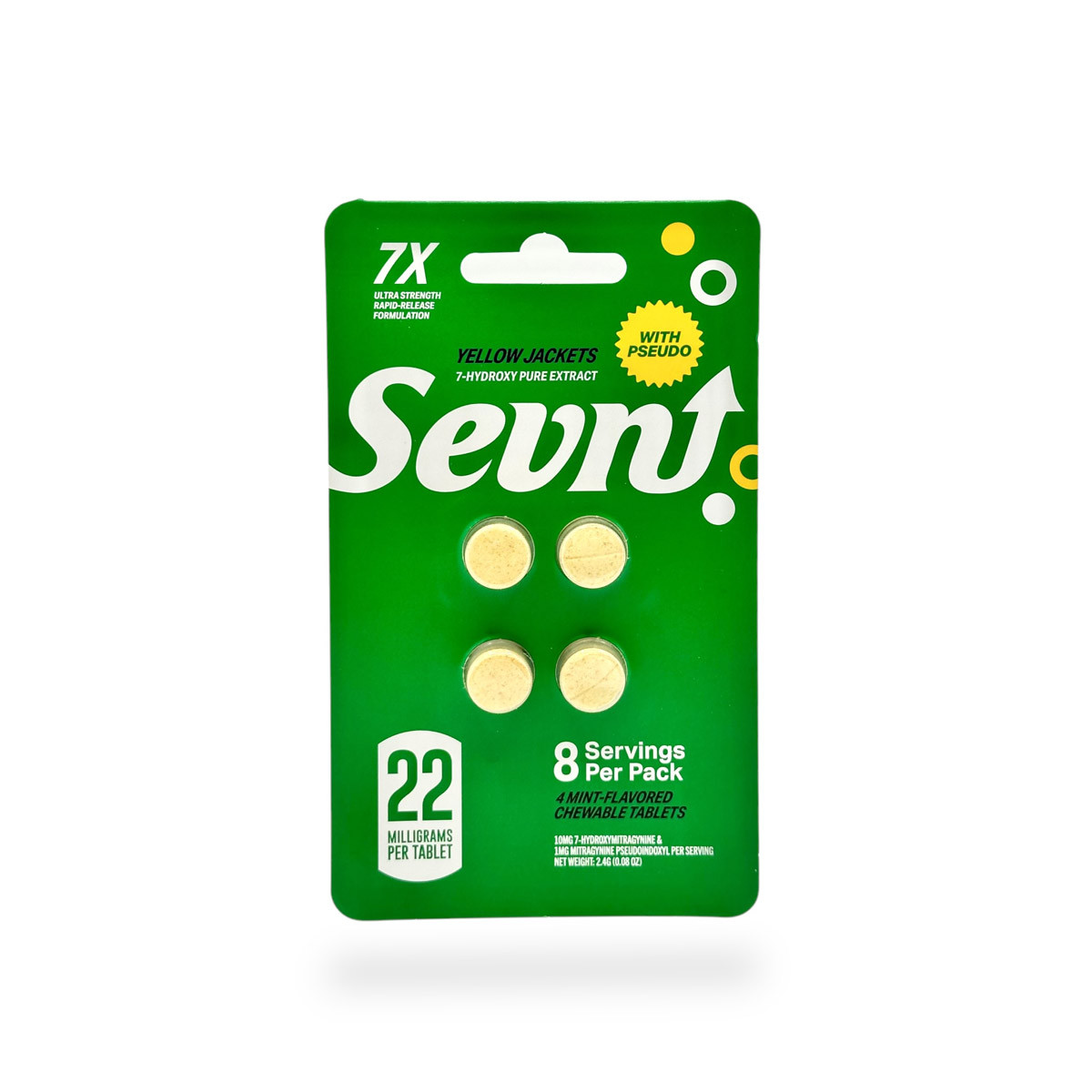 Sevn 7-Hydroxy with Pseudo Tablets Yellow Jackets 22mg