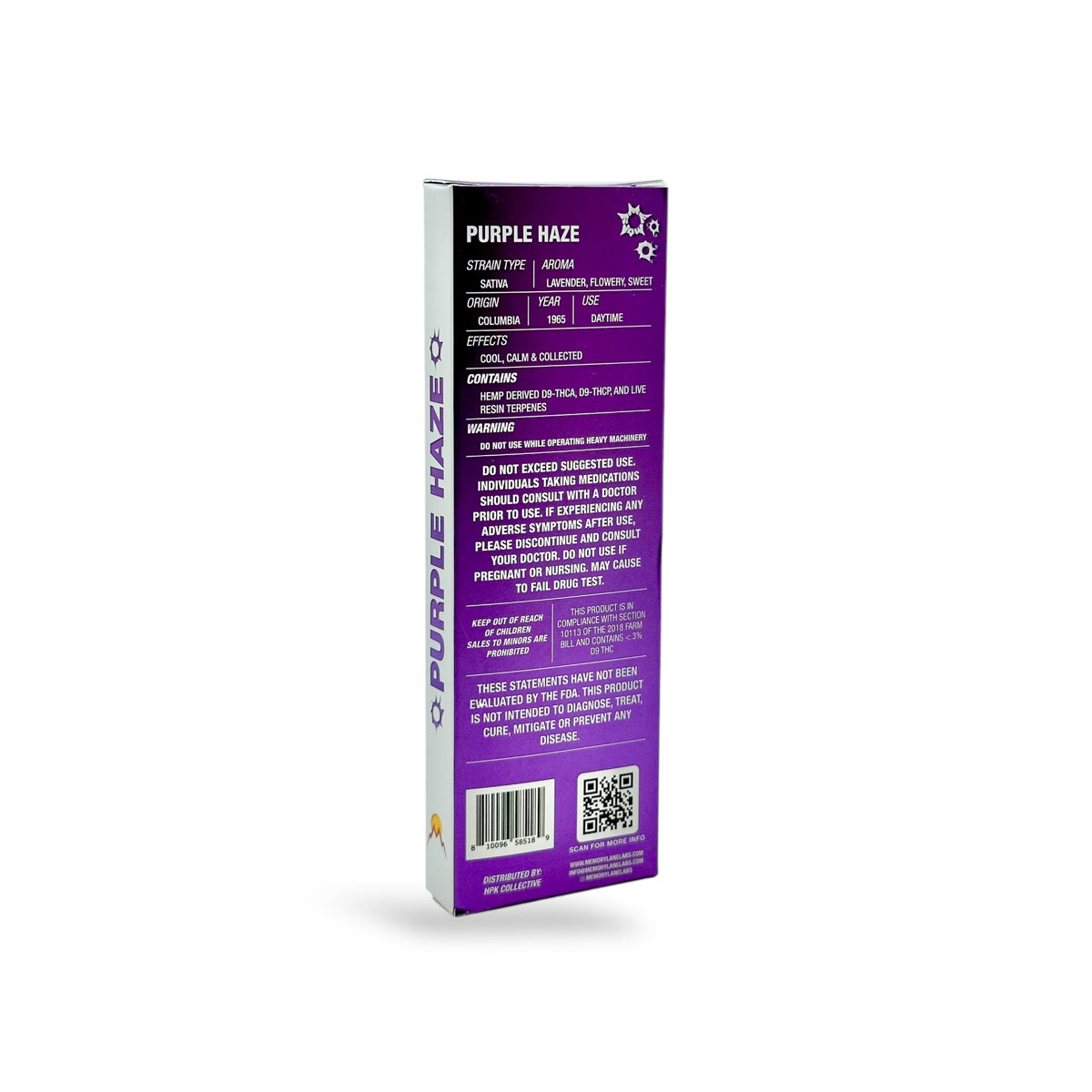 Memory Lane Labs Disposable Vape | Sativa Purple Haze | 1g