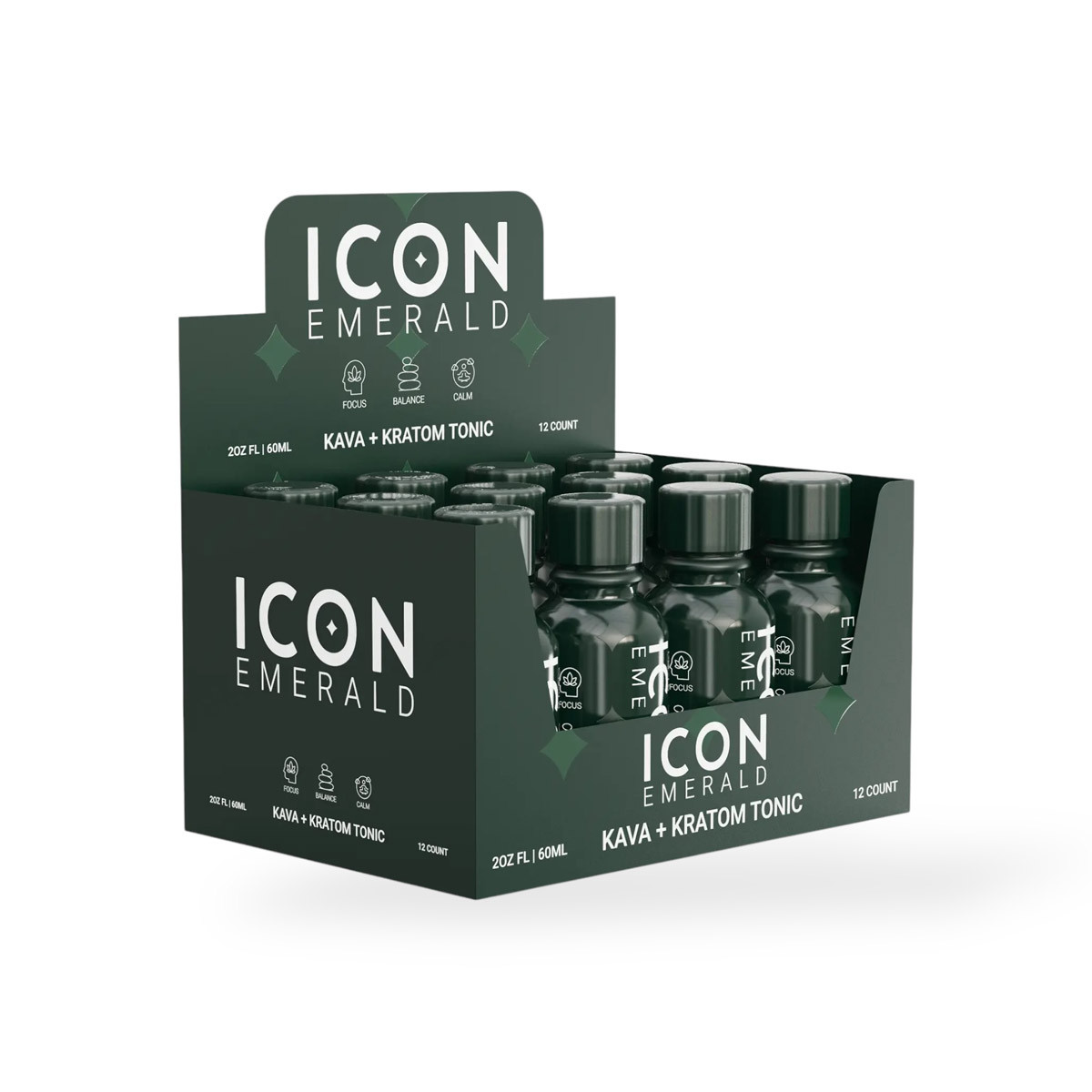 Icon Emerald Kava + Kratom Tonic Shot 60mL