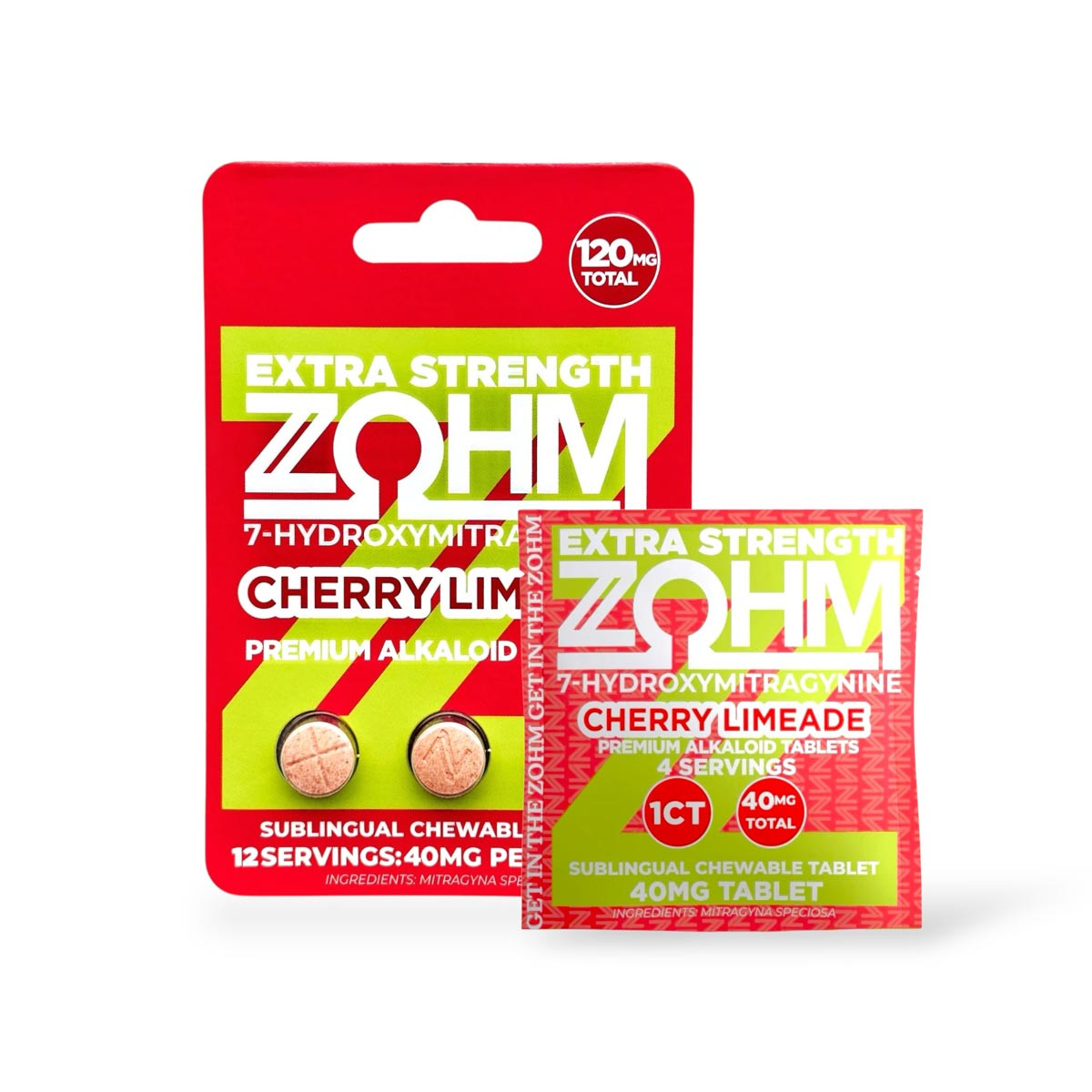 ZOHM Extra Strength 7-OH 40mg Tablets Cherry Limeade