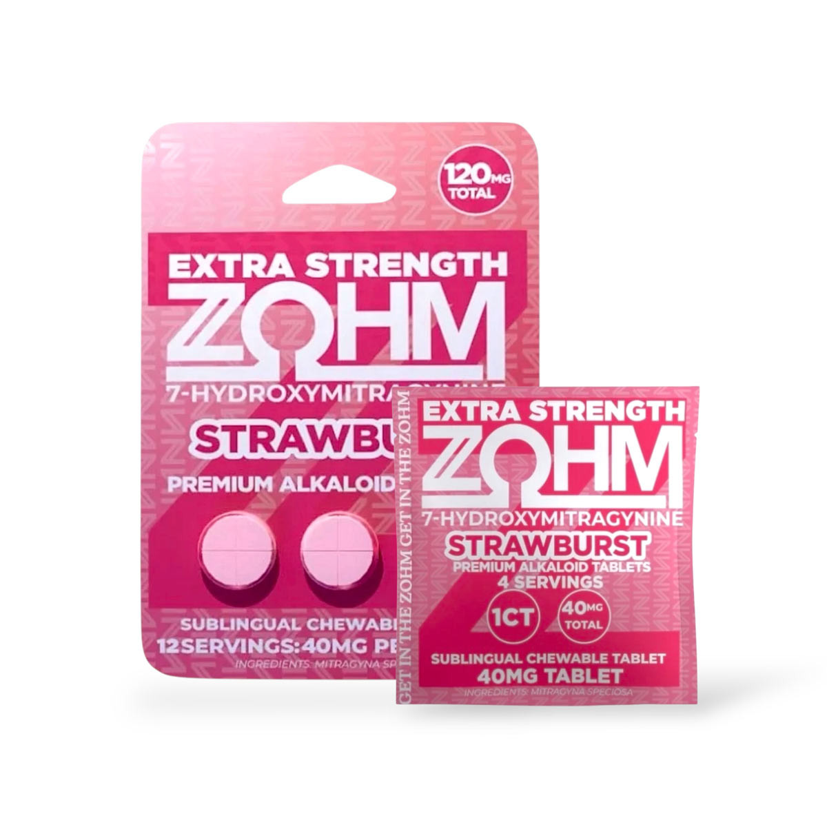 ZOHM Extra Strength 7-OH Strawburst Tablets 40mg