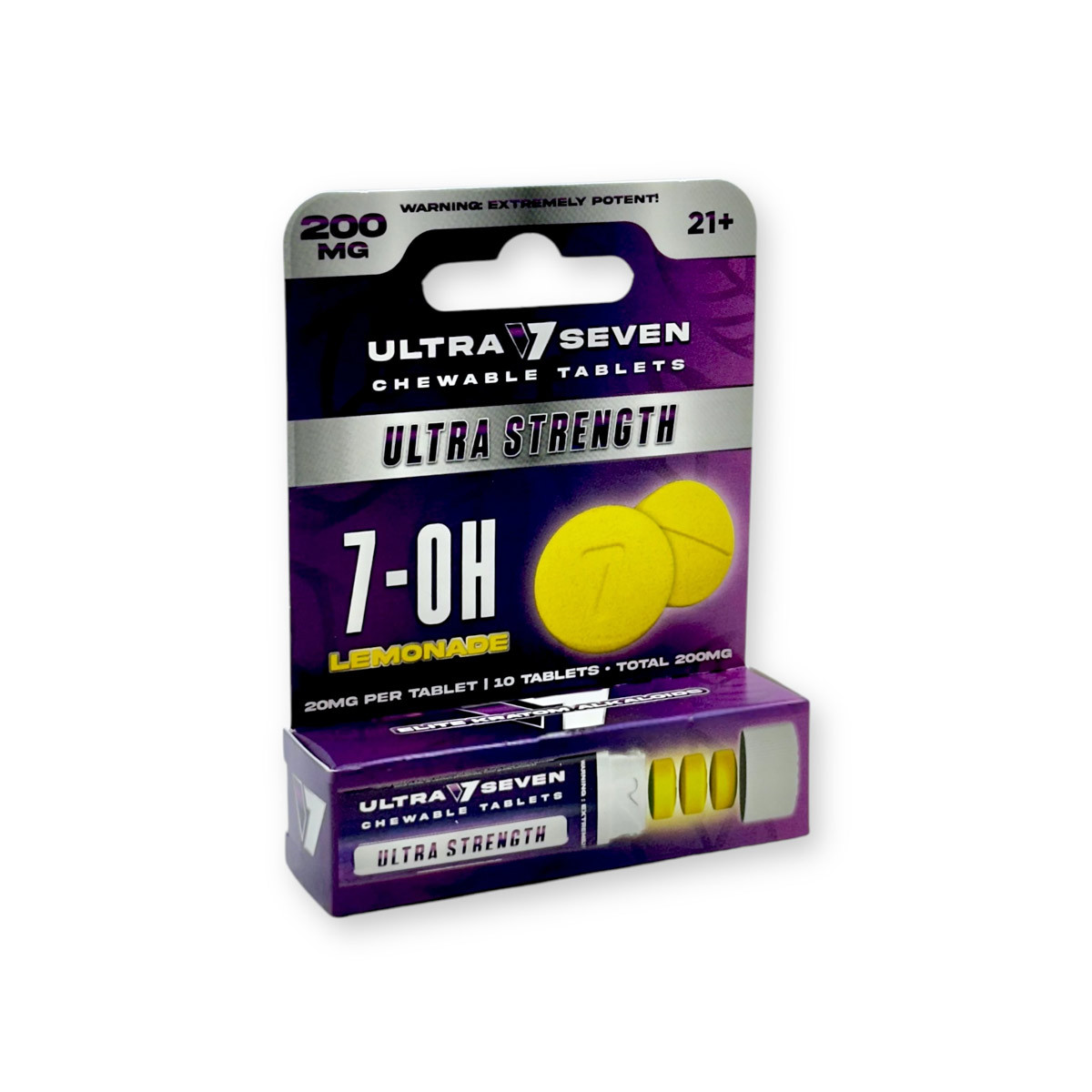 Ultra Seven Ultra Strength 20mg 7-OH Lemonade Chewable Tablets 10ct