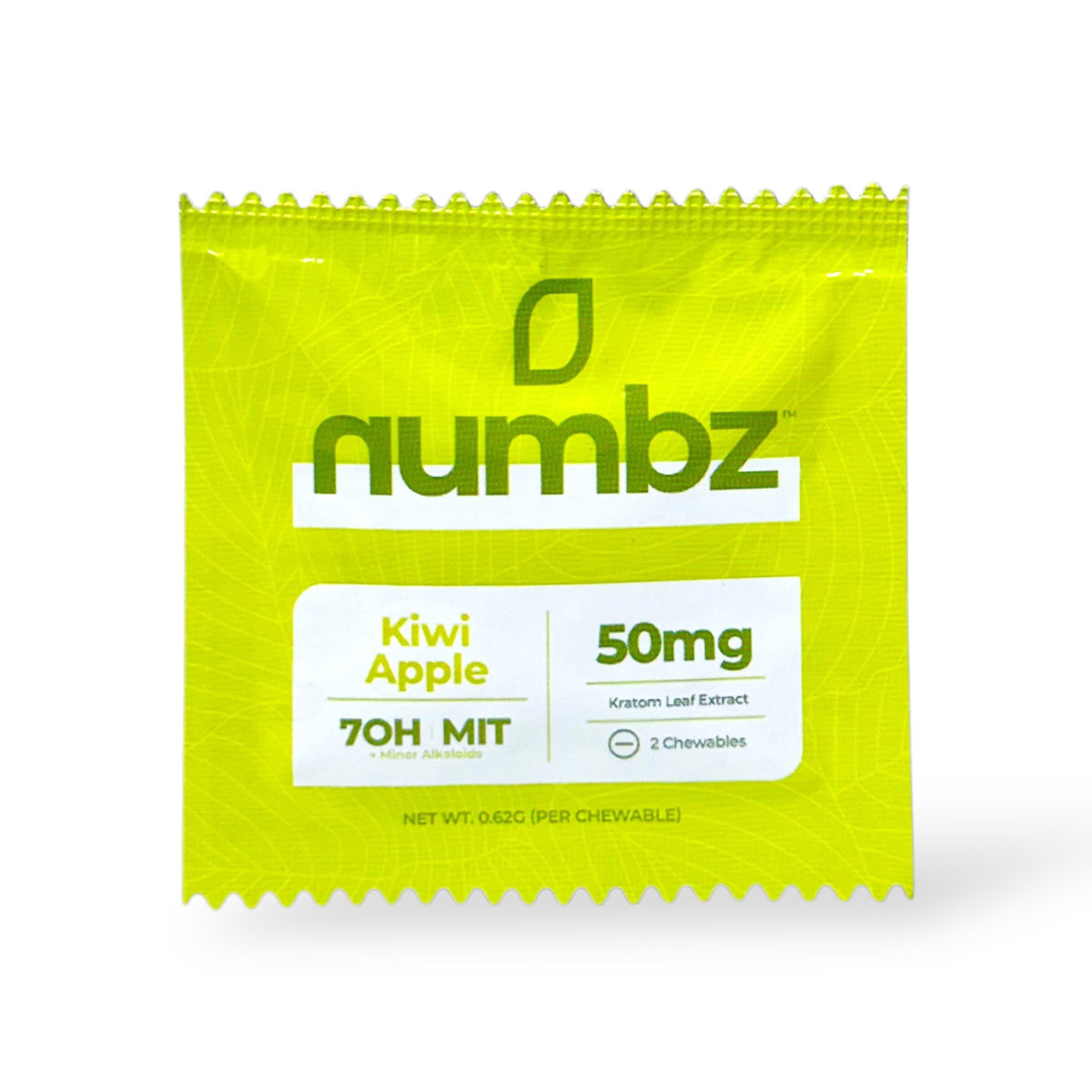 Numbz 7-OH + MIT 25mg Kiwi Apple 2ct Chewable Tablets