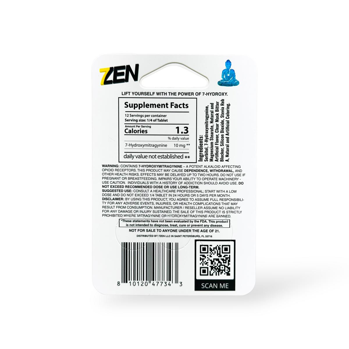 7Zen Lemon Lime Lift 40mg 7-OH Kratom Chewable Tablet