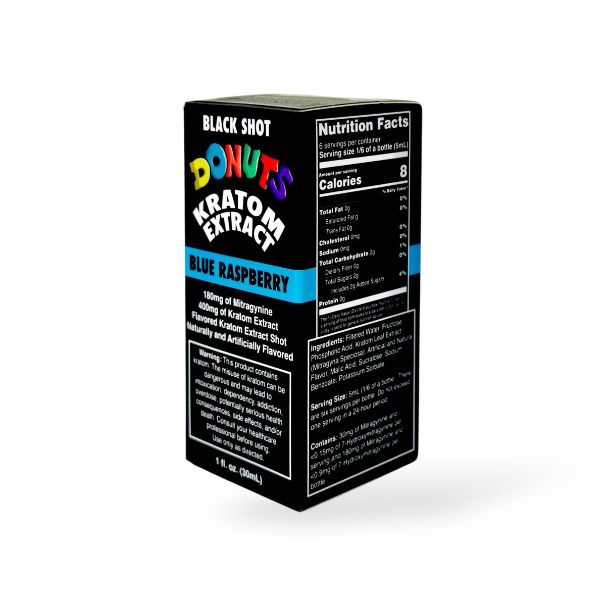 Donuts Black Shot Blue Raspberry Kratom Extract 400mg 30mL