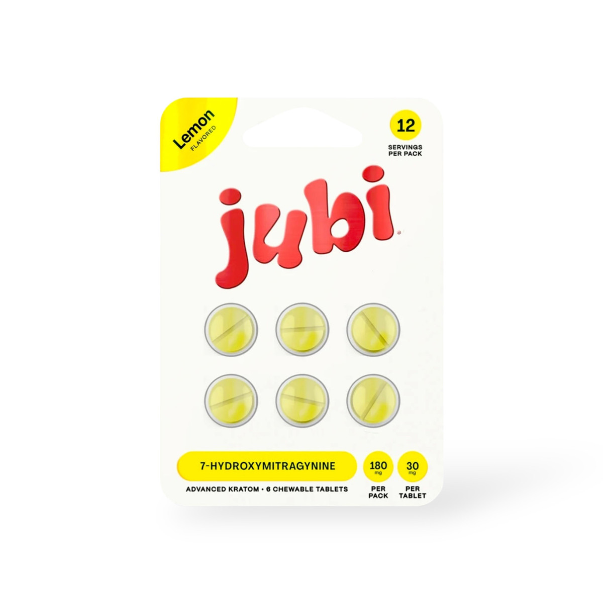 jubi 7-Hydroxymitragynine Chewable Tablets Lemon 30mg Per Tablet