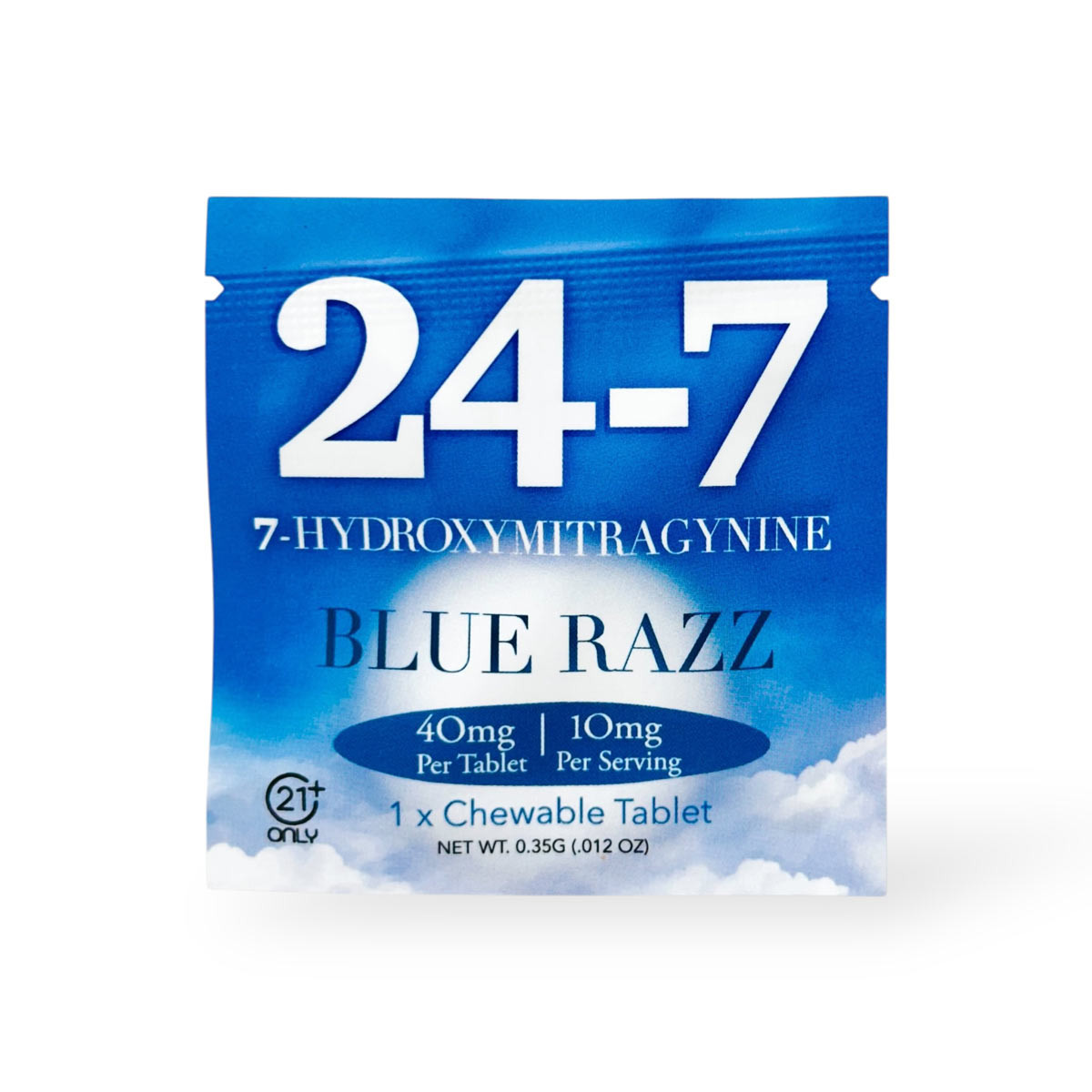 24-7 Blue Razz 7-Hydroxy Chewable Tablet 40mg | Pure Leaf Kratom