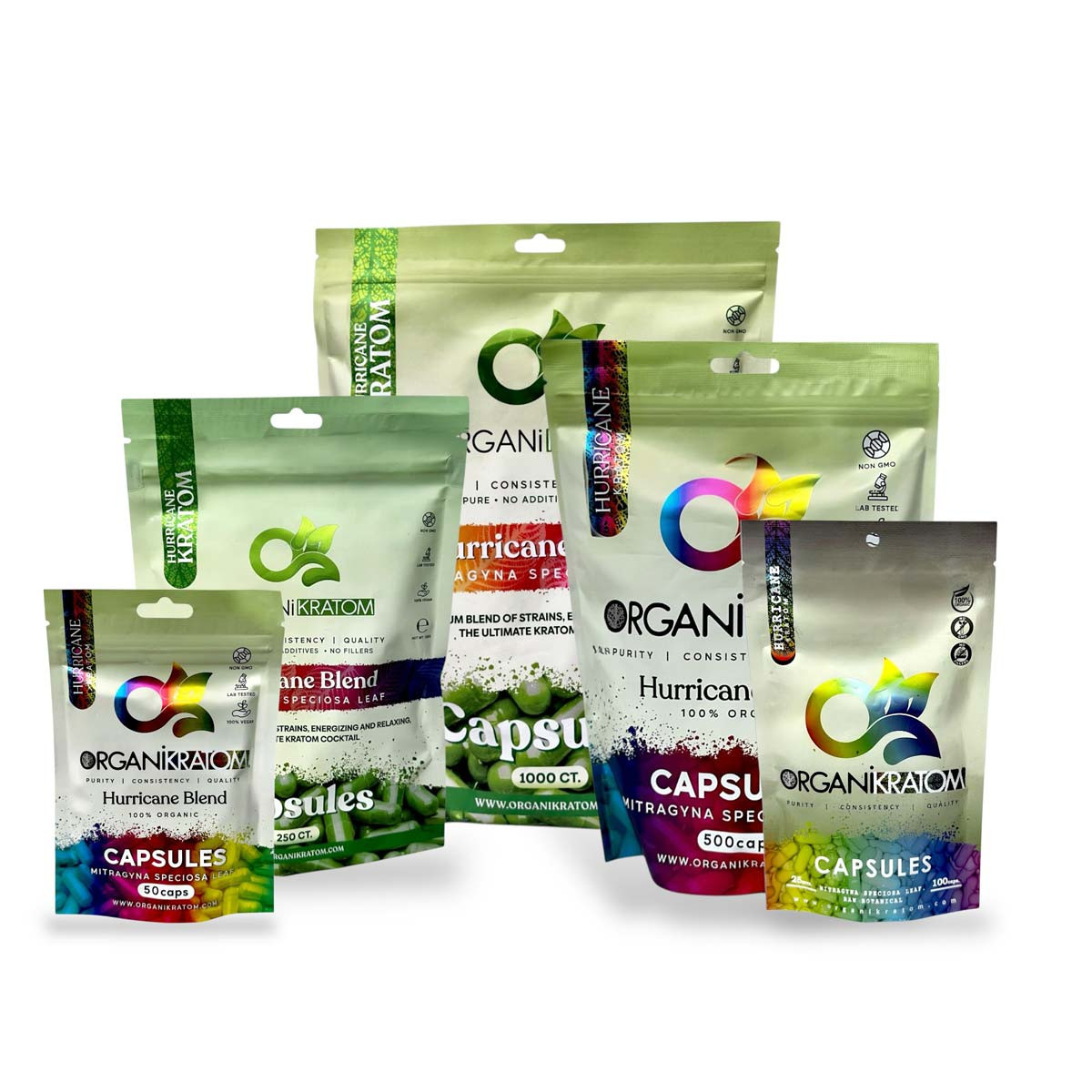 Organi Kratom Hurricane Blend Capsules – Balanced Support