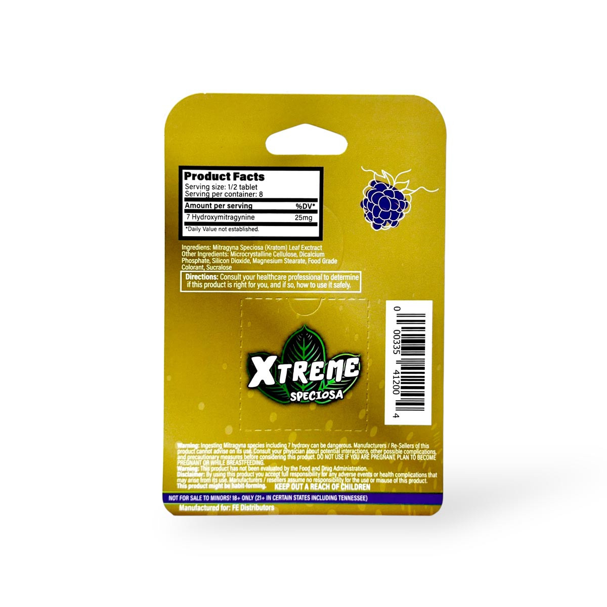 Xtreme Speciosa Blue Razz 7-OH Chewable Tablets 200mg