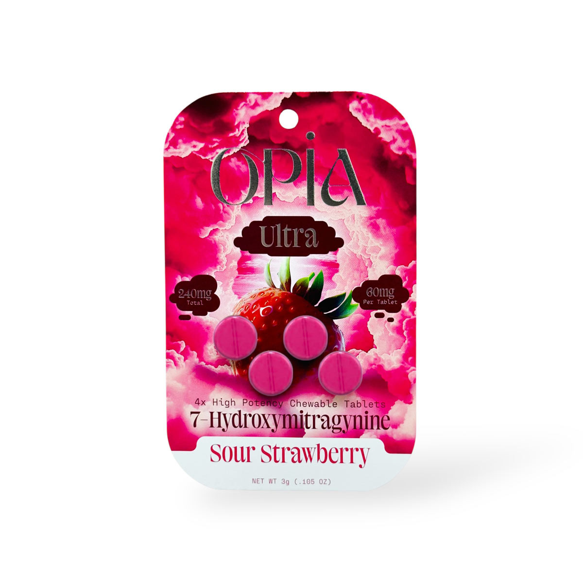 Opia Ultra 7-OH Sour Strawberry 60mg Chewable Tablet