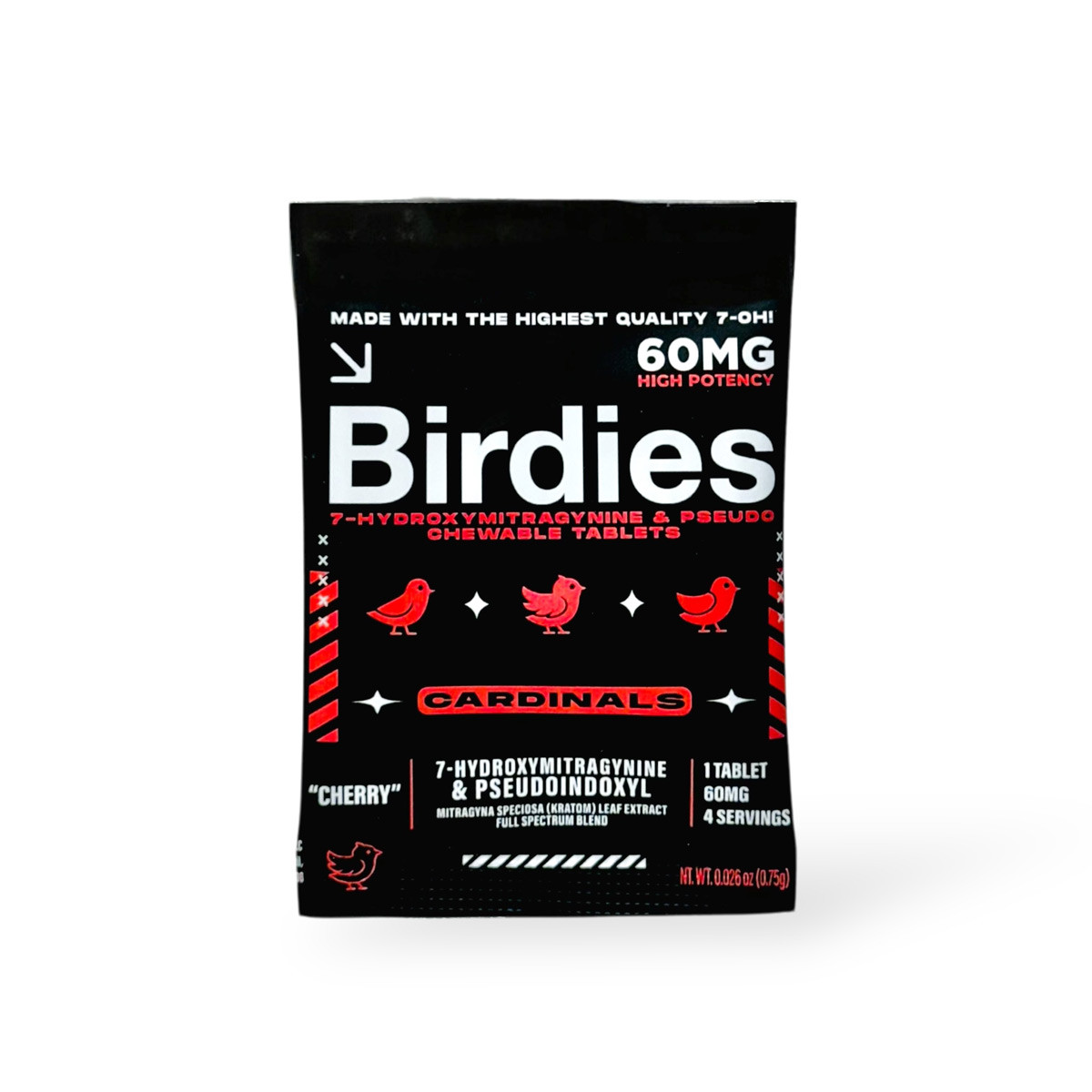 Birdies 7-OH Cardinals Cherry Chewable Tablets 60mg