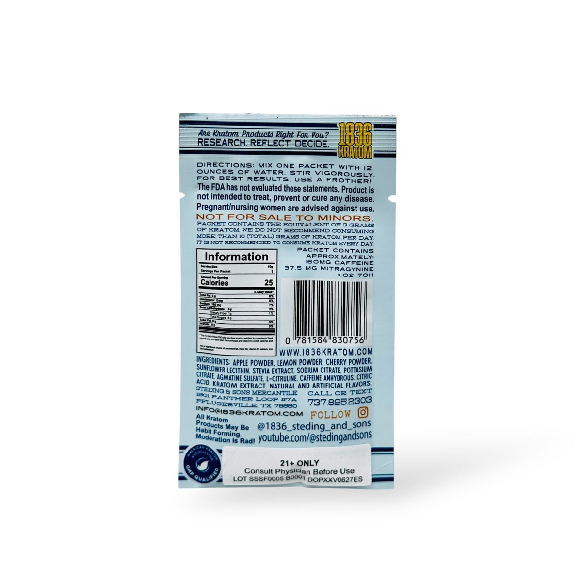 Steding & Sons 1836 Kratom Extract Superfit Energy Instant Mix