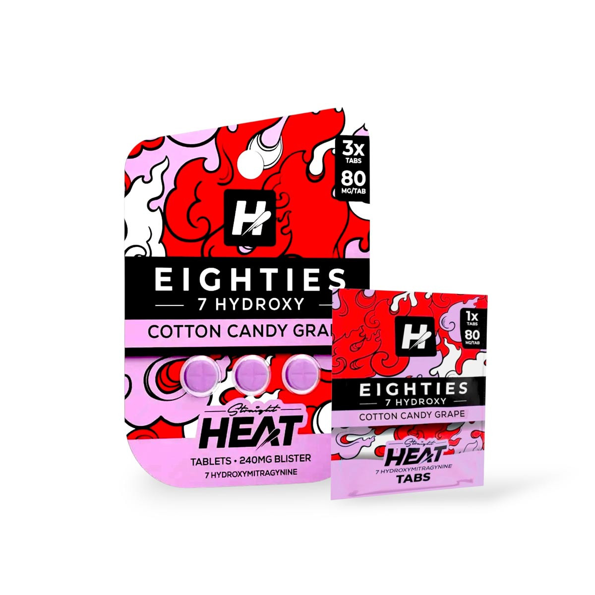 Straight Heat Eighties Cotton Candy Grape 7-OH 80mg