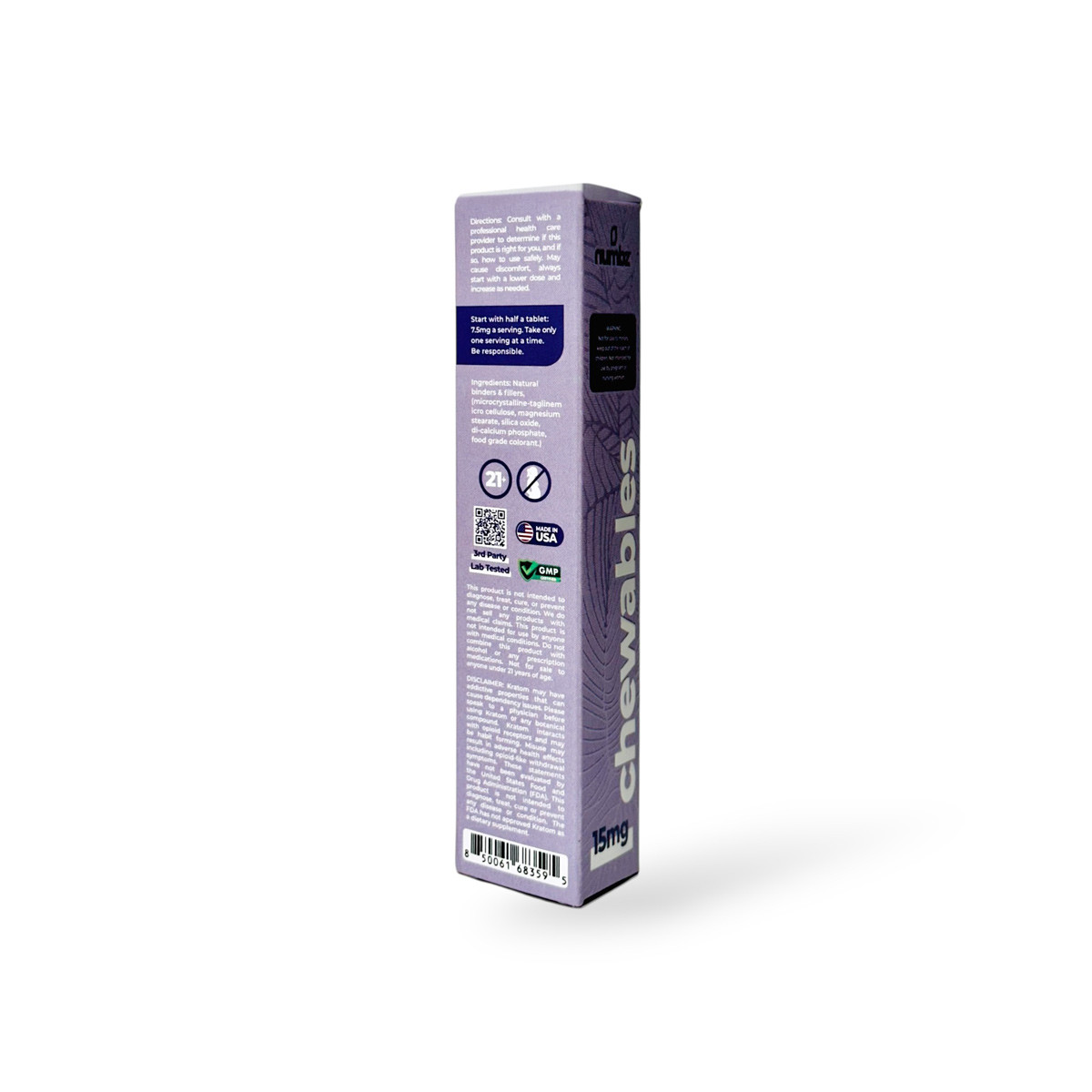 numbz 7-OH + MIT Chewable Tablets Grape Soda 15mg Per Tablet