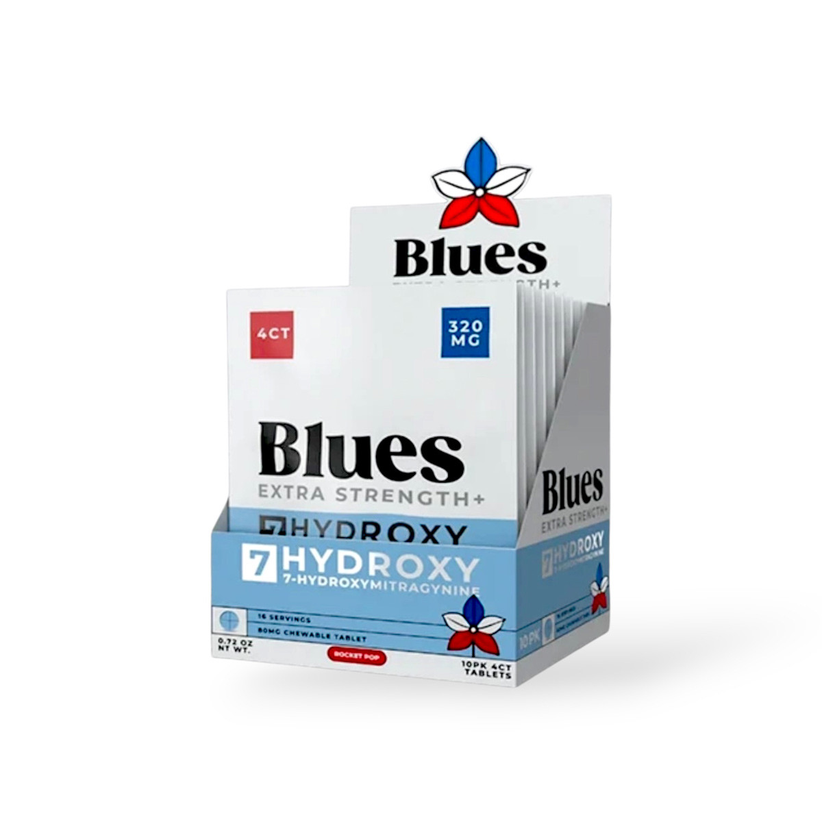Blues Extra Strength 7 Hydroxy Chewable Tablets Rocket Pop 80mg