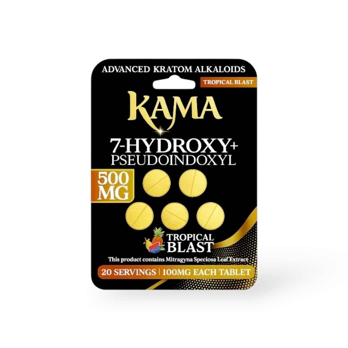 Kama 7 Hydroxy + Pseudoindoxyl Chewable Tablets Black Tropical