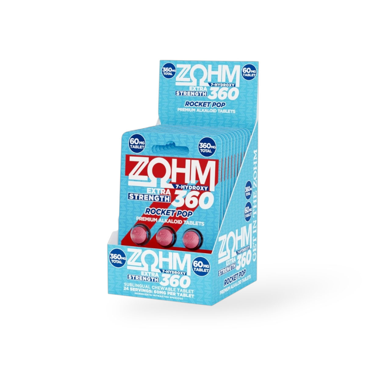 ZOHM Extra Strength 7-Hydroxy 360 Rocket Pop Tablets 60mg Per Tablet
